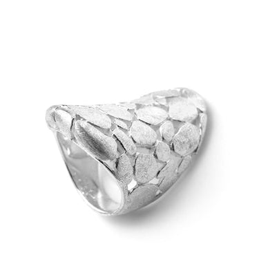 Anillo Empedrado Grande Plata